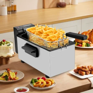 3L Electric Deep Fryer with Frying Basket Dishwasher Safe