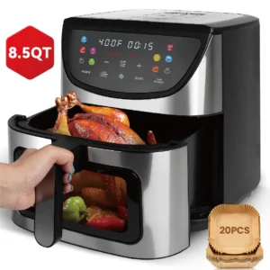 8.5QT Air Fryer, View Window, Multifunctional Large Family Size Capacity