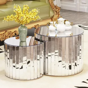 Silver Nesting Mirror Coffee Tables